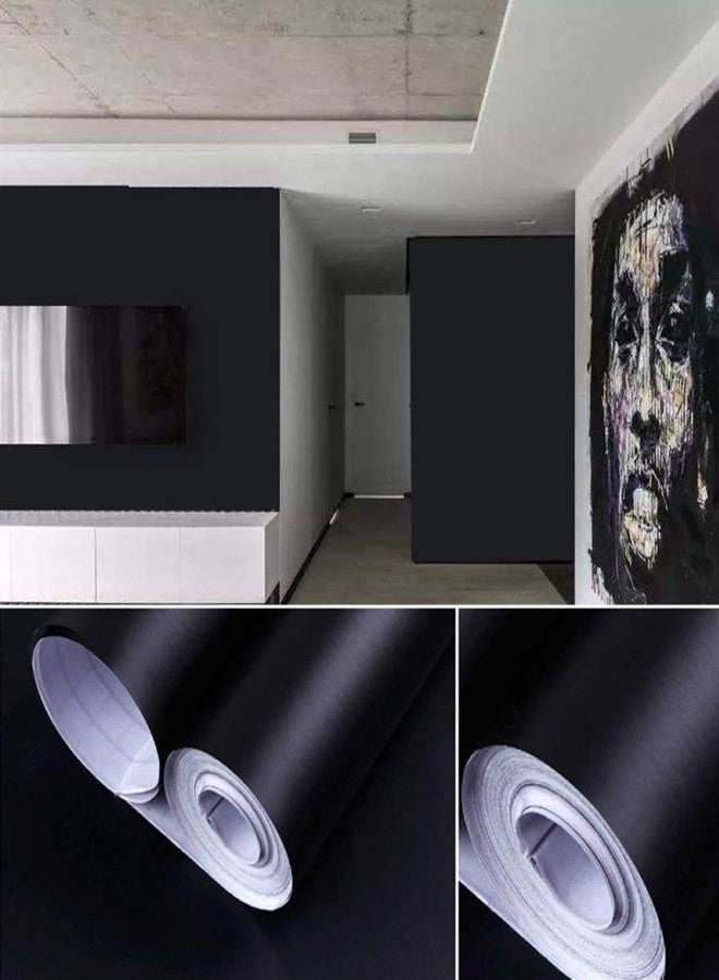 Fusion Graphix Matt Black Vinyl Contact Paper Decorative Self Adhesive Shelf Liner Waterproof Removable Peel and Stick Wallpaper for Bedroom Living Room Wall Décor (24x48 inch) - Image 2